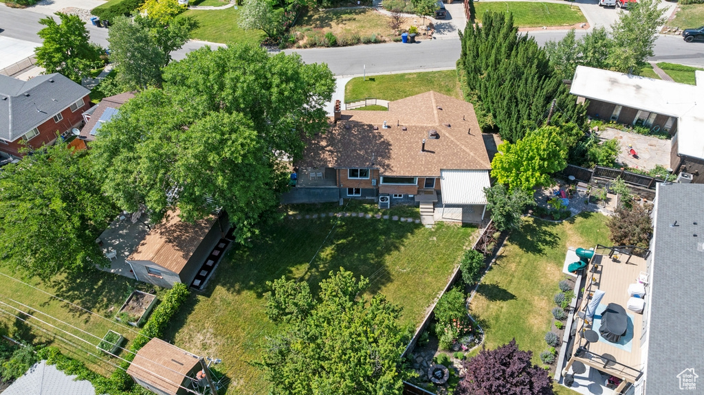 Aerial perspective of suburban area