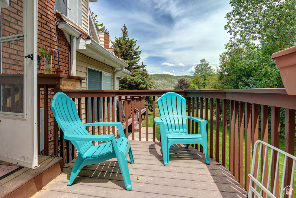 View of wooden deck