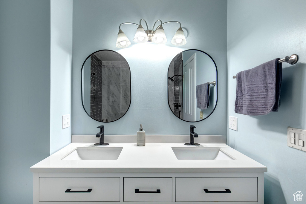 Bathroom featuring double vanity