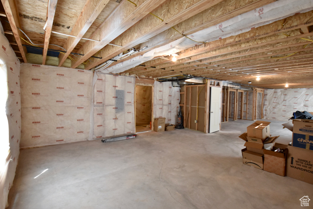 View of unfinished basement