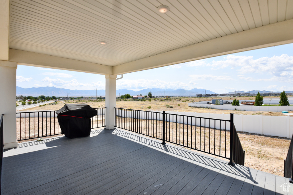 Deck with a mountain view