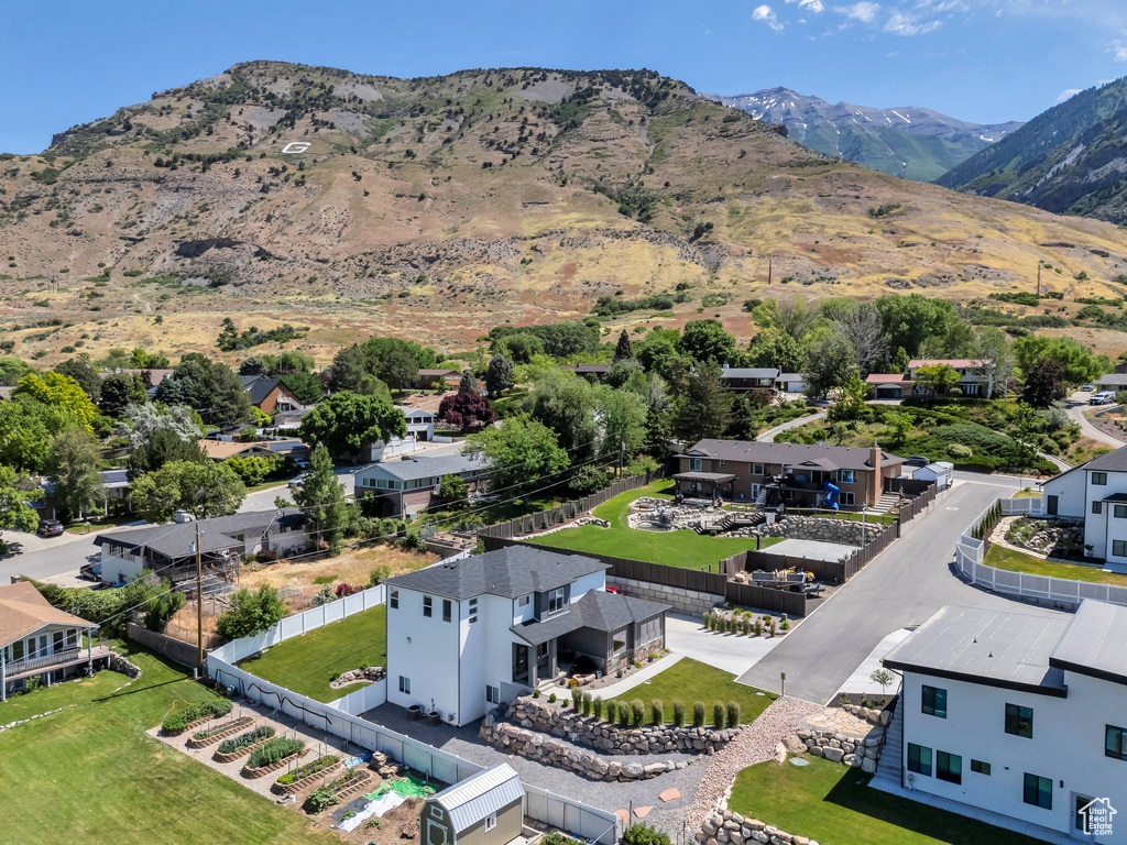 Mountain view featuring nearby suburban area