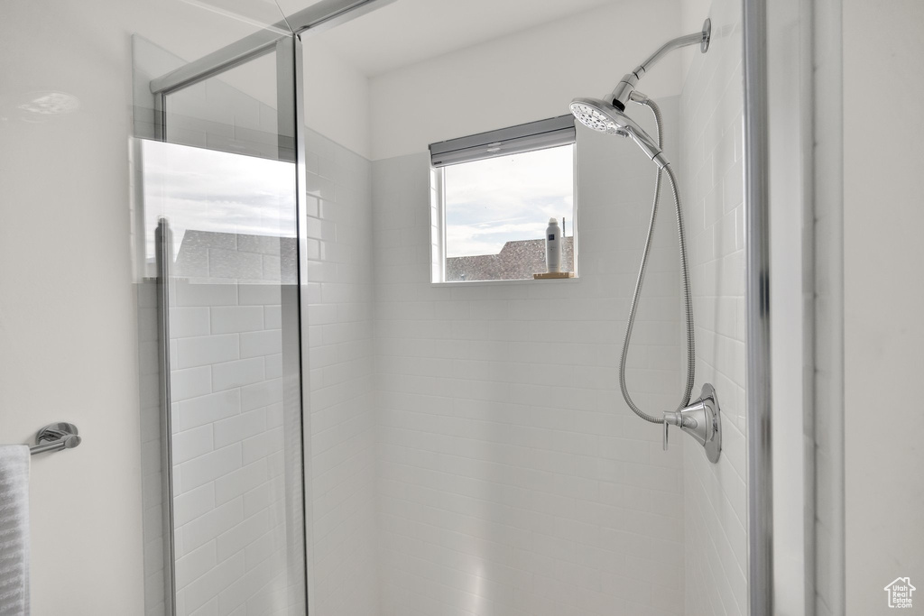 Bathroom with a stall shower