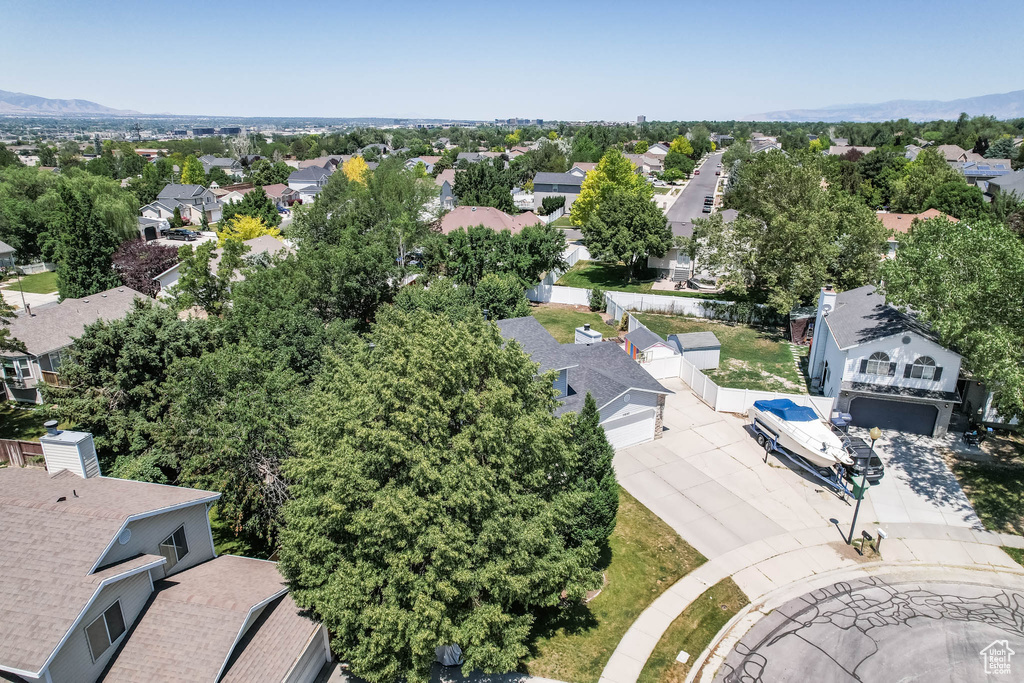 Aerial perspective of suburban area