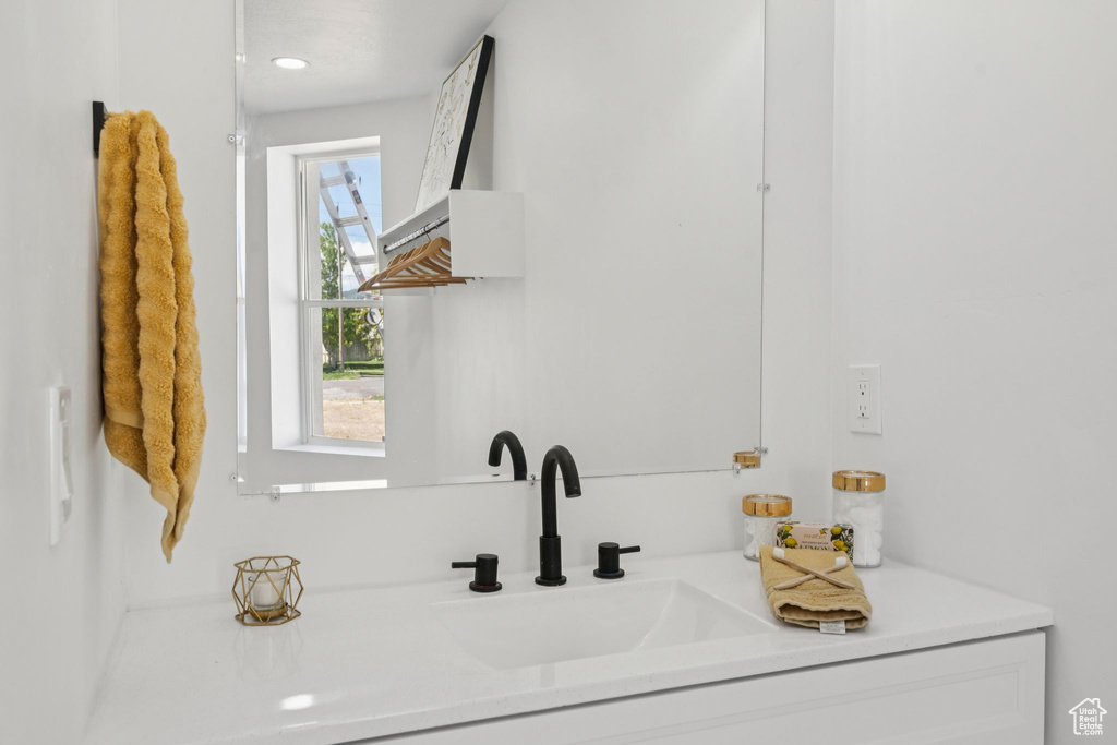 Bathroom featuring vanity