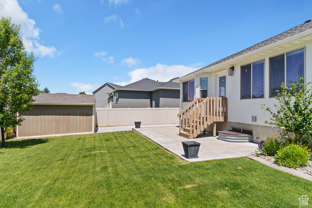 View of yard featuring a patio