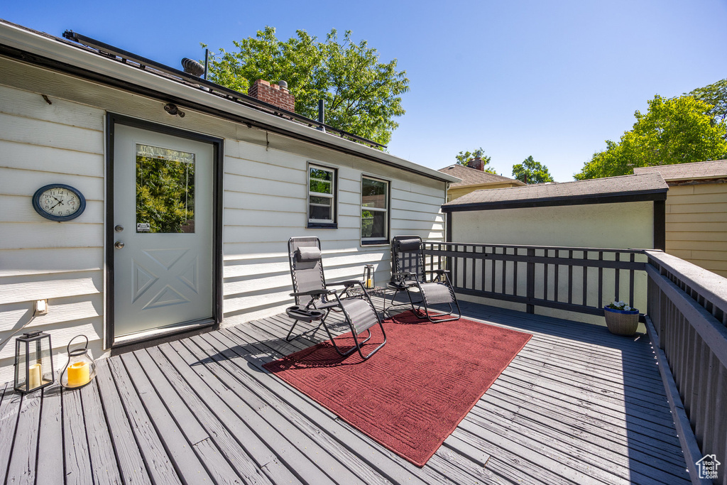 View of wooden deck