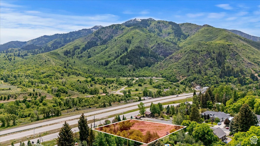 View of mountain background featuring a forest