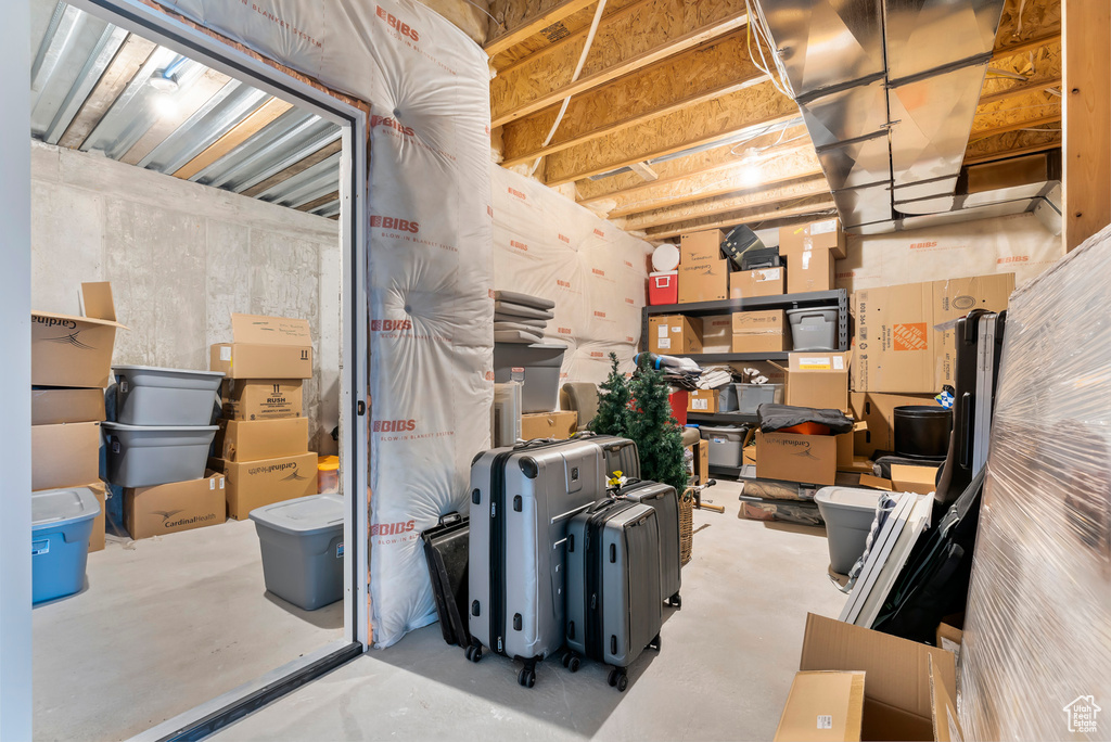 View of unfinished basement