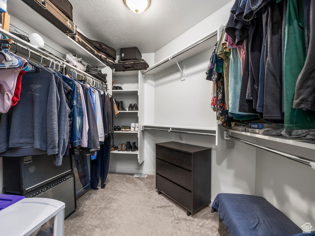Spacious closet featuring carpet floors