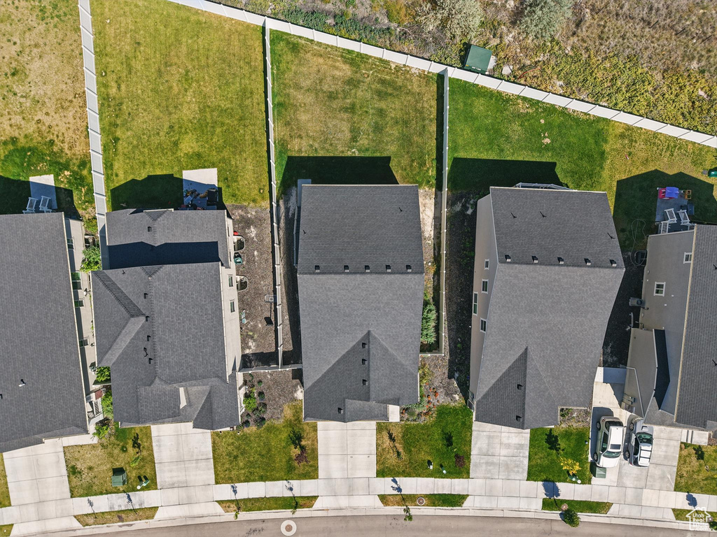 Aerial perspective of suburban area
