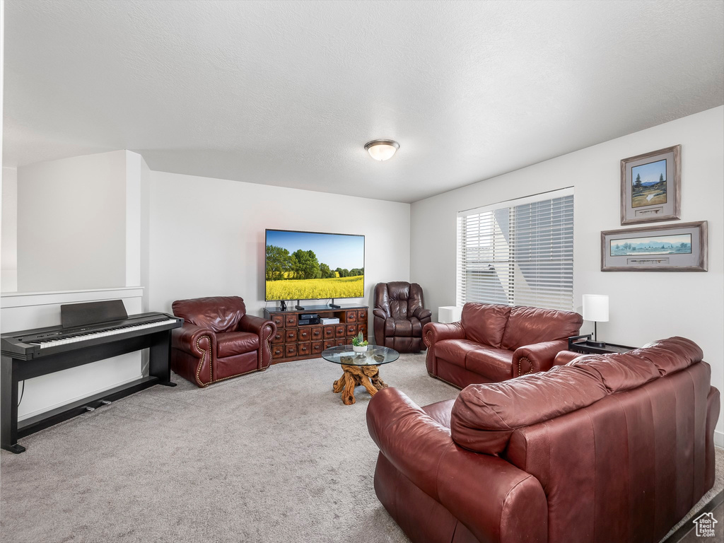 View of carpeted living area