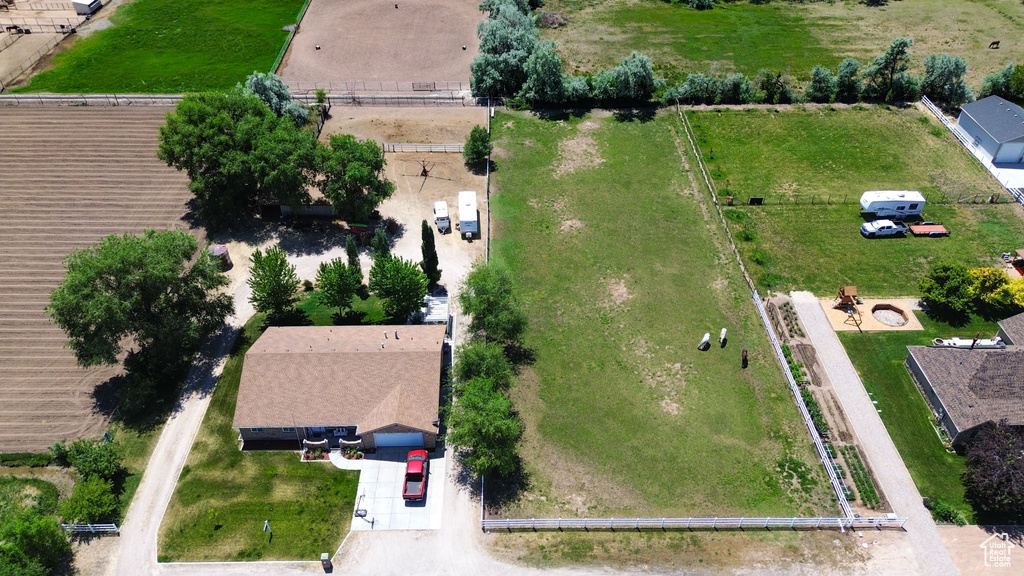 Aerial view of sparsely populated area
