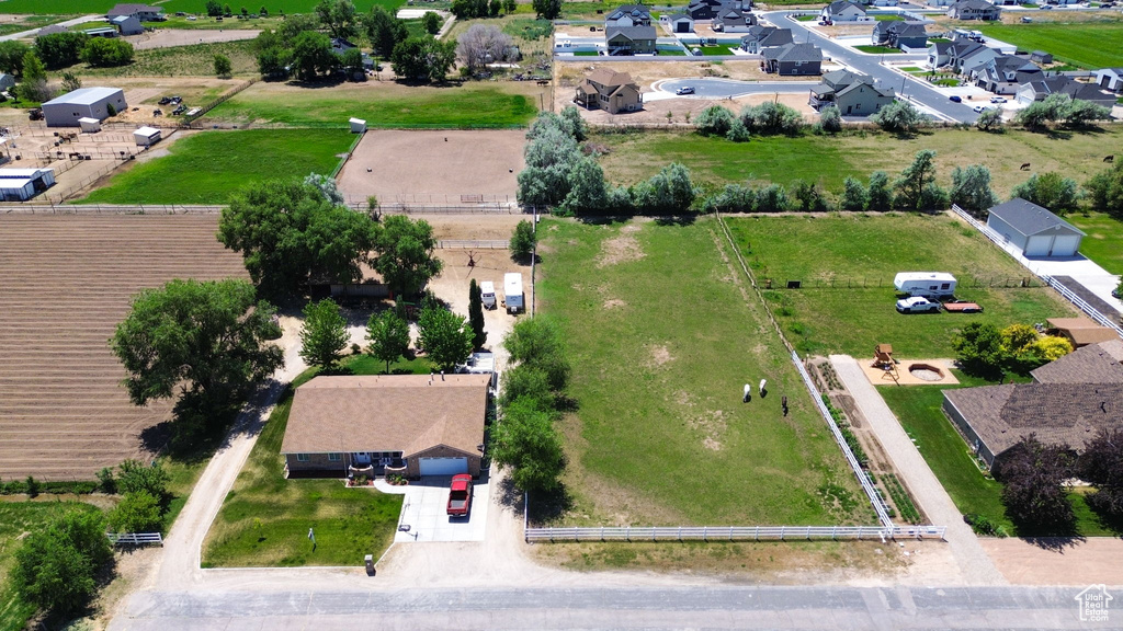 Aerial view of residential area