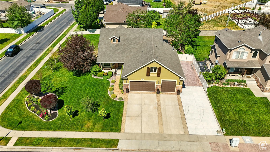 Aerial view of residential area