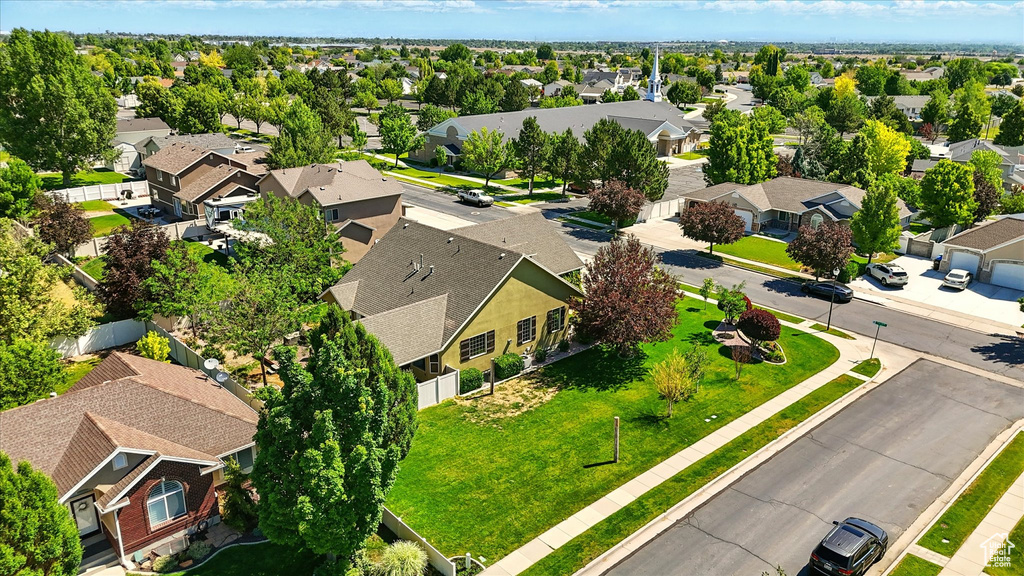Aerial view of residential area