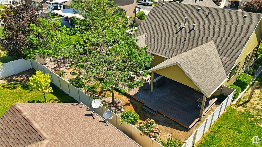 Aerial perspective of suburban area