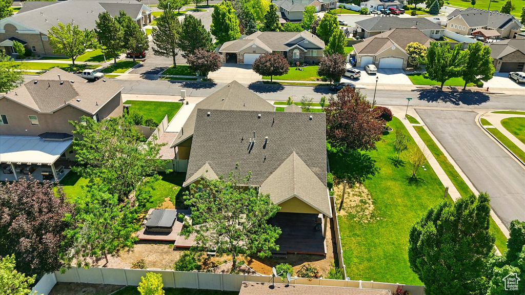 Aerial perspective of suburban area