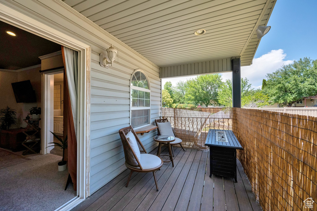 View of wooden deck