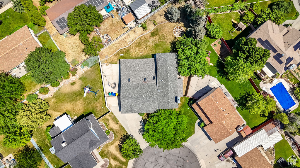Aerial perspective of suburban area
