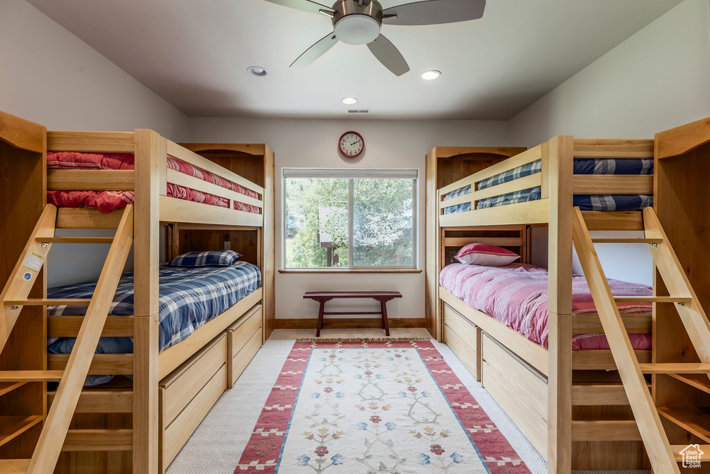 Bedroom featuring recessed lighting and baseboards