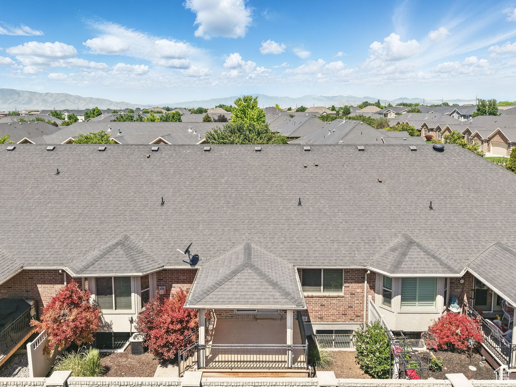 Aerial perspective of suburban area