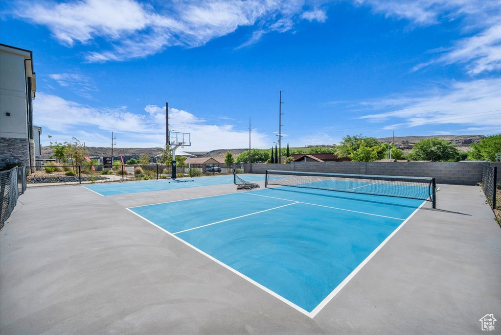 View of tennis court