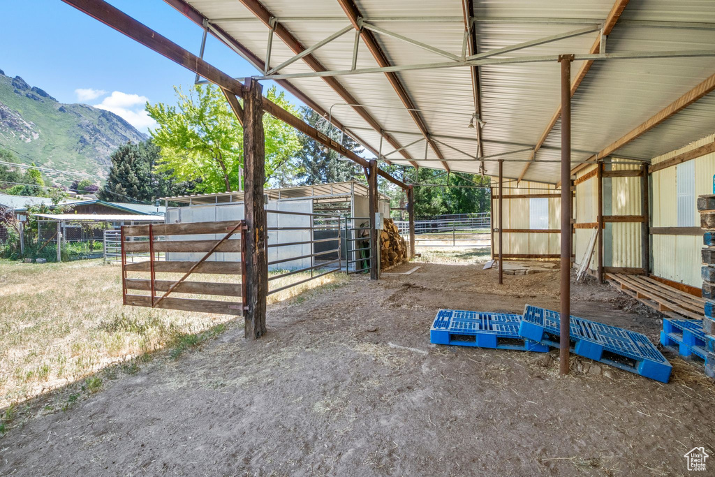 Stable with a mountain view