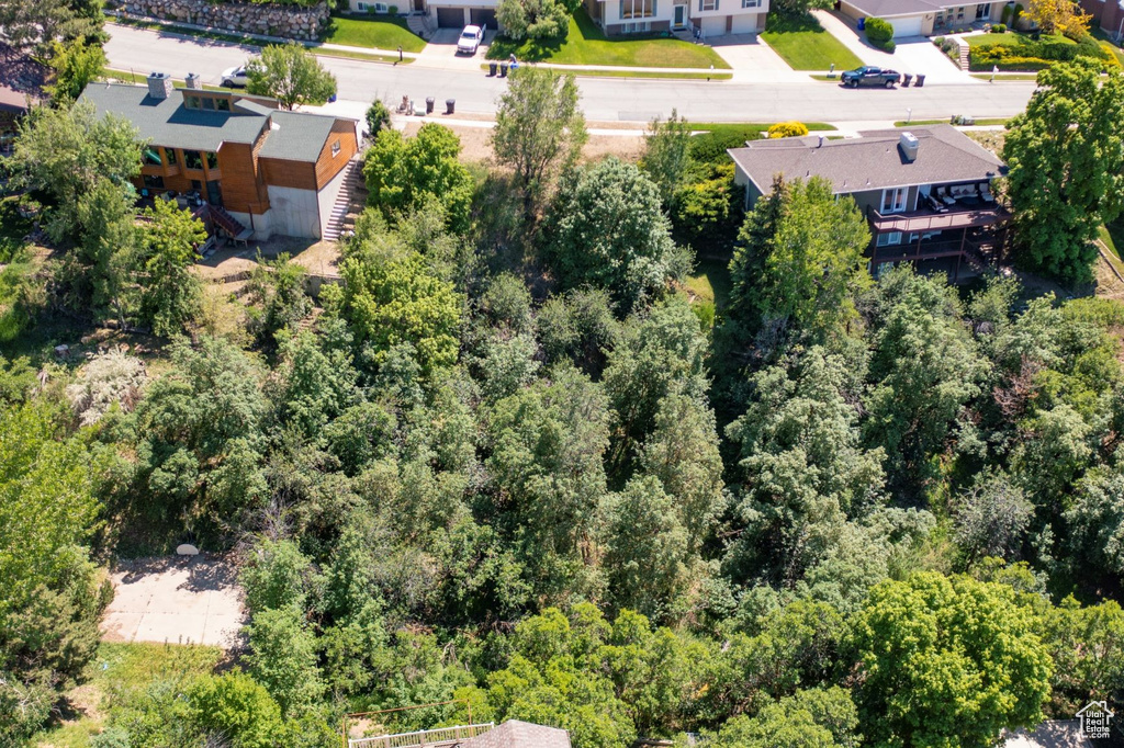Aerial perspective of suburban area