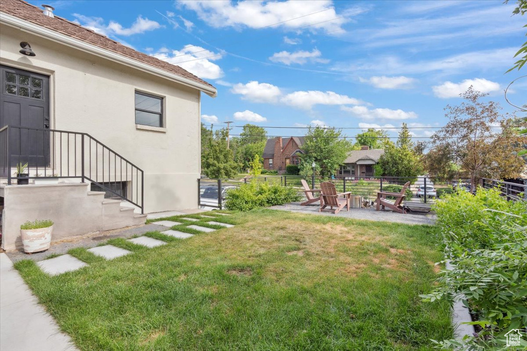 View of yard featuring a patio