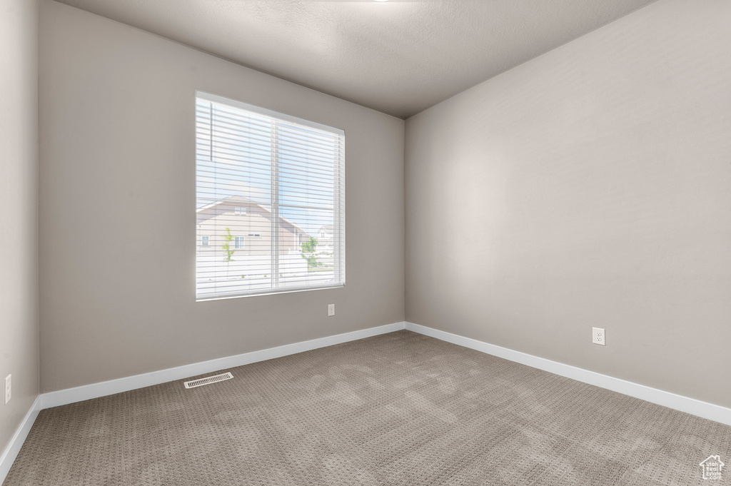 Carpeted spare room featuring baseboards