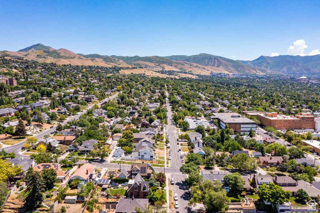 Bird\\\'s eye view of mountains