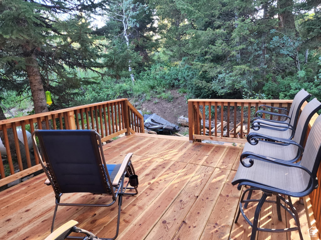 View of wooden deck