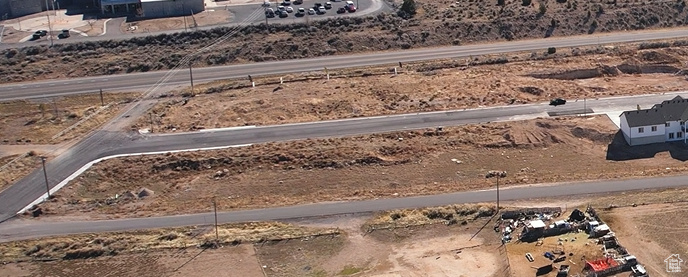 Overview of rural landscape with a desert landscape