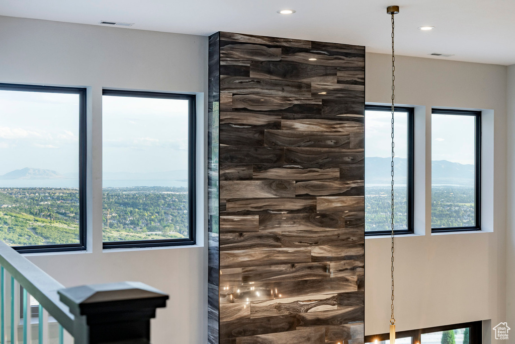 Full bath with walk in shower and recessed lighting