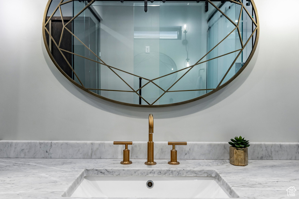 Bathroom view of a sink
