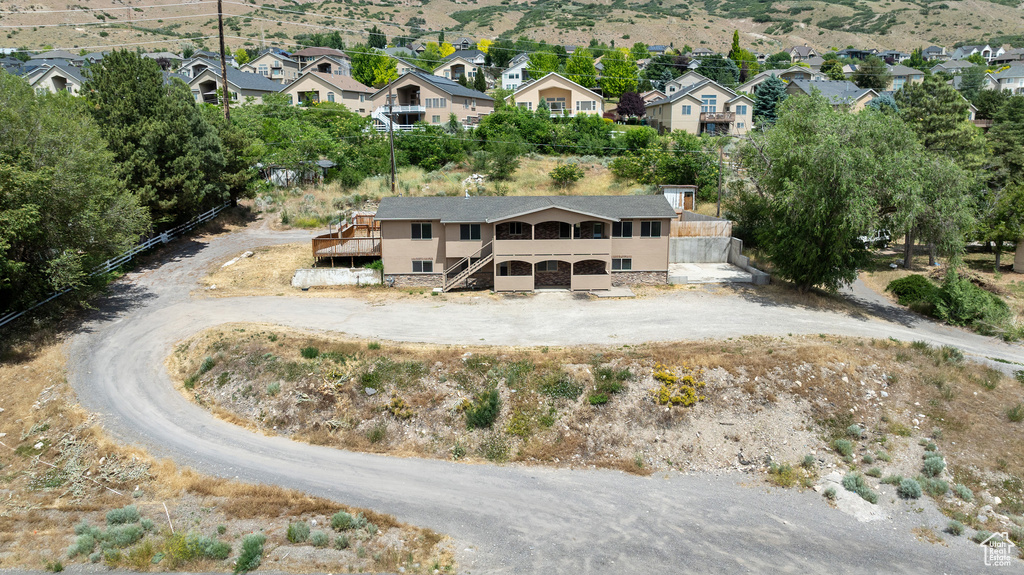 Aerial view of residential area