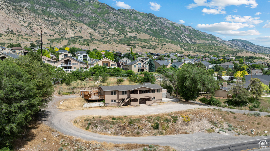 Mountain view featuring nearby suburban area
