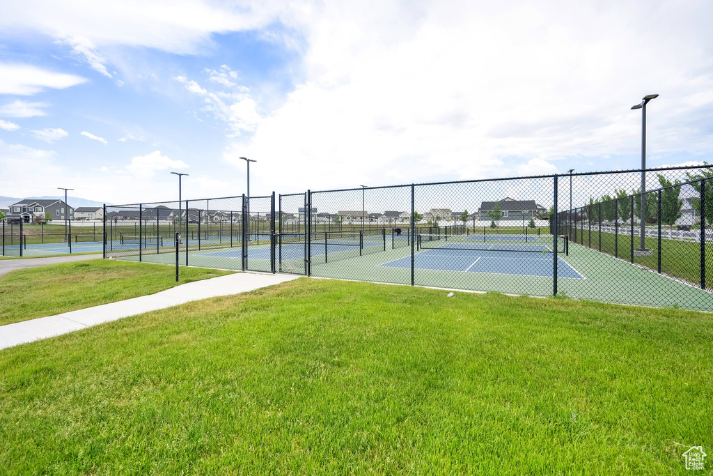 View of tennis court