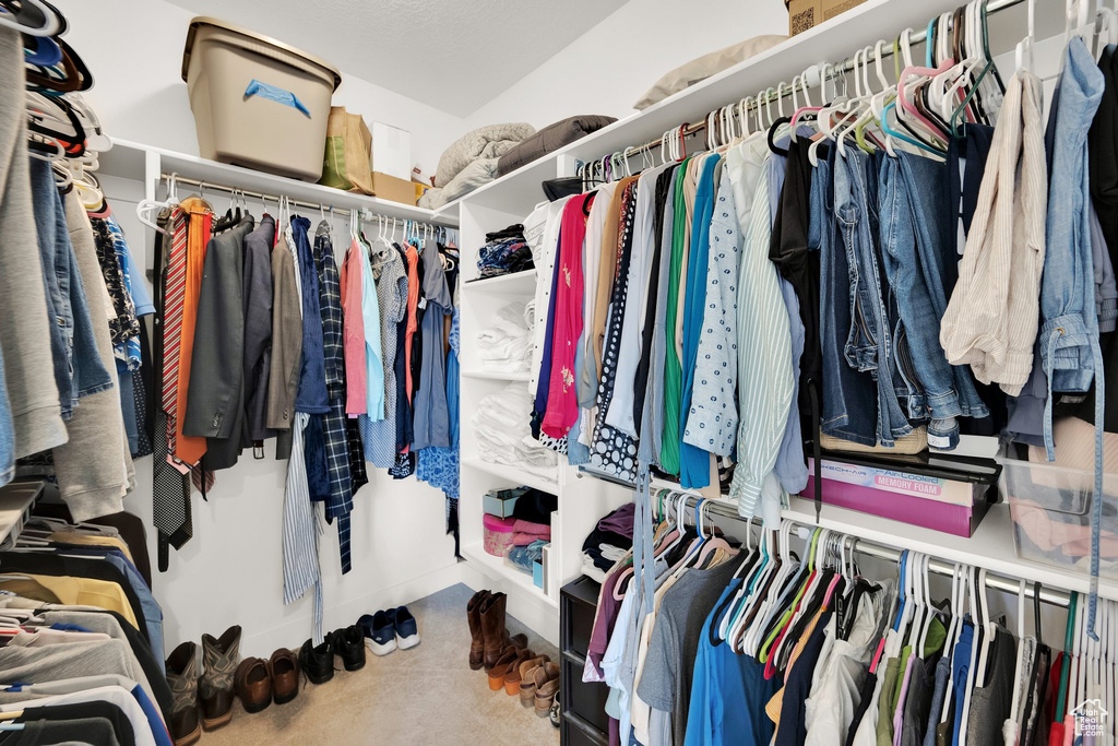 View of walk in closet