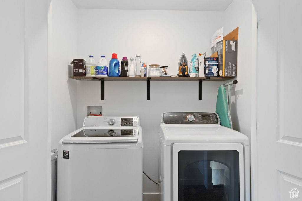 Laundry room with separate washer and dryer