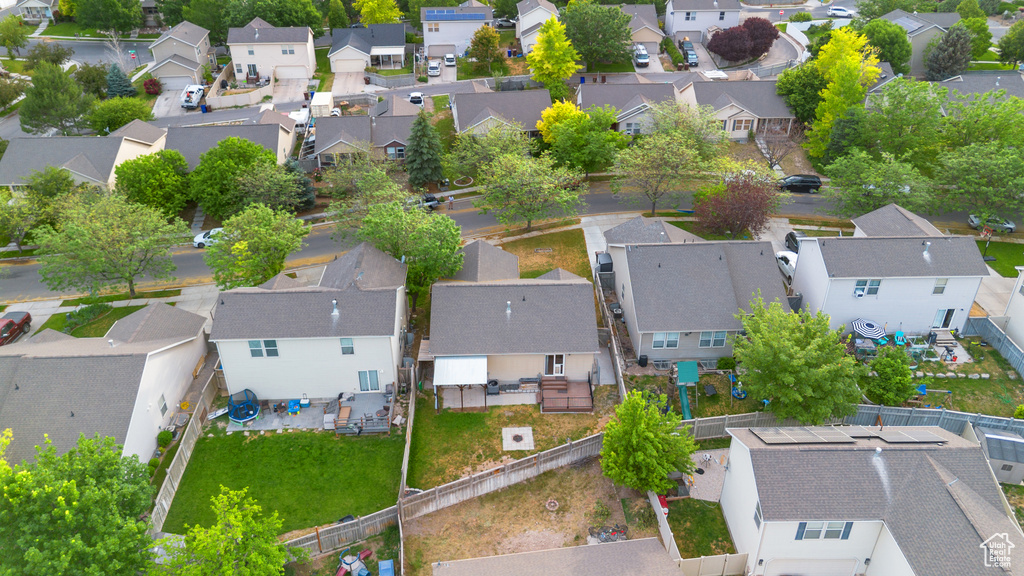 Aerial view of residential area