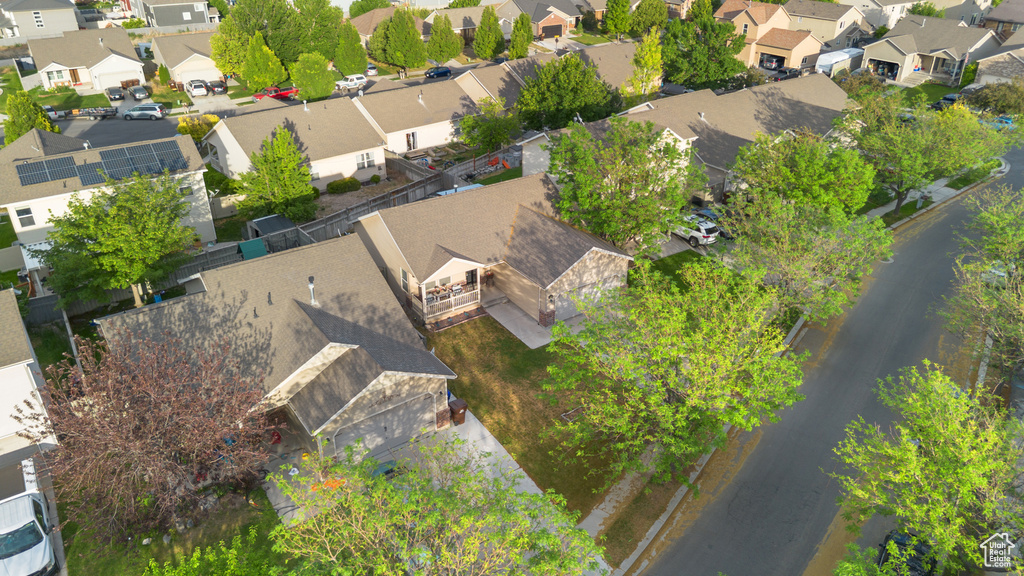 Aerial view of residential area