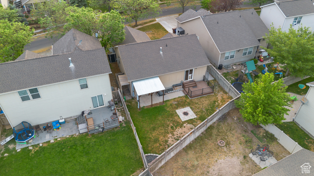 Aerial view of residential area