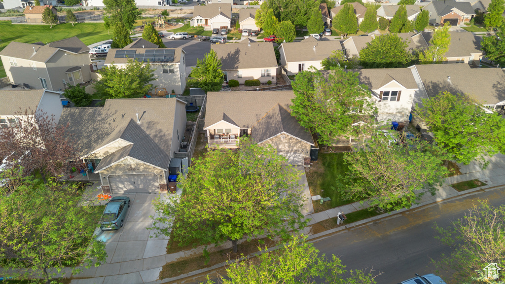 Aerial view of residential area