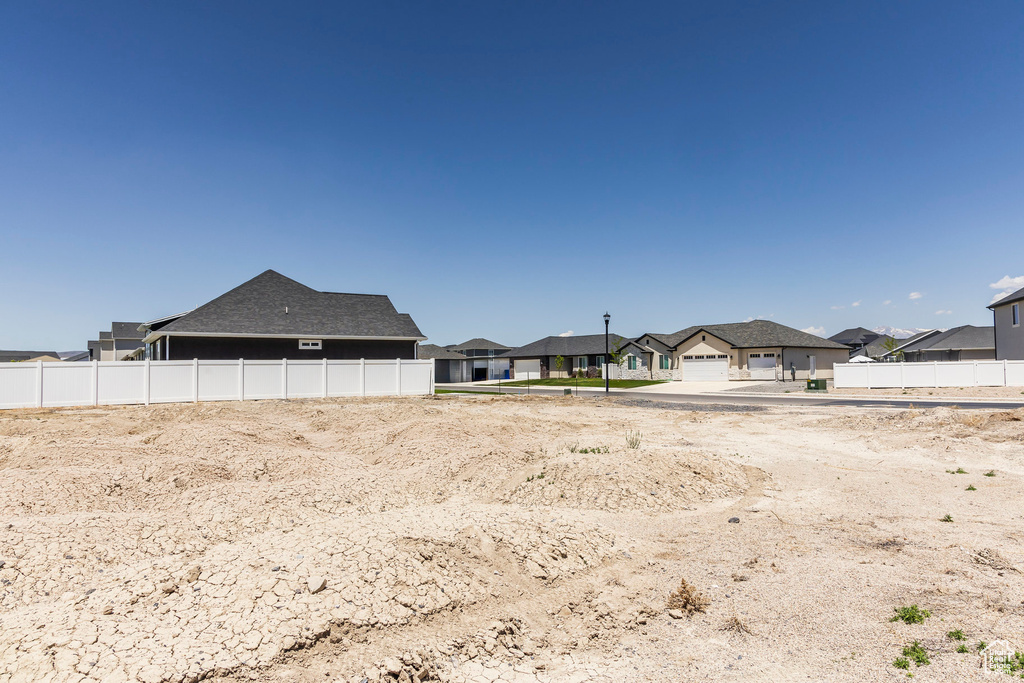 View of yard featuring a residential view