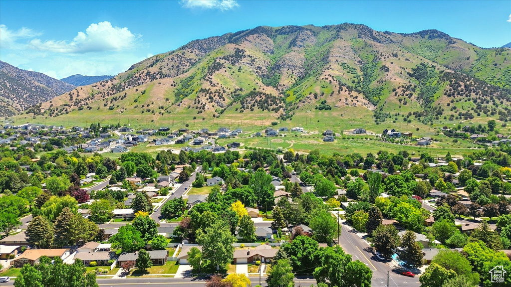 Mountain view with nearby suburban area
