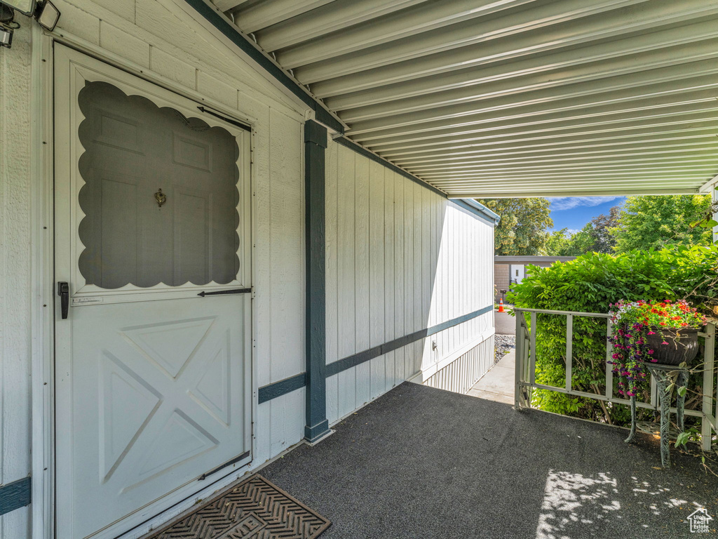 View of exterior entry