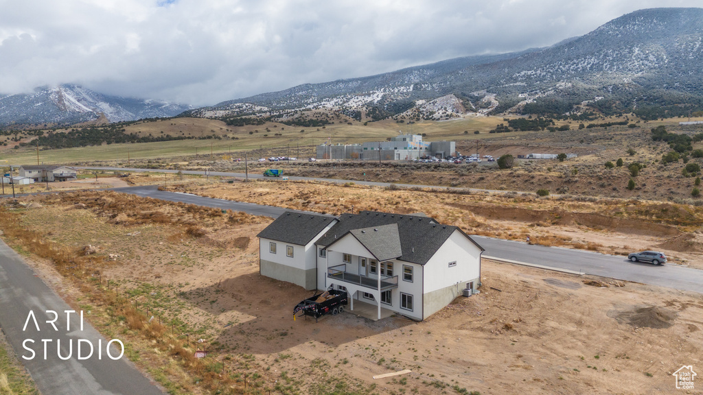 Mountain view with rural landscape