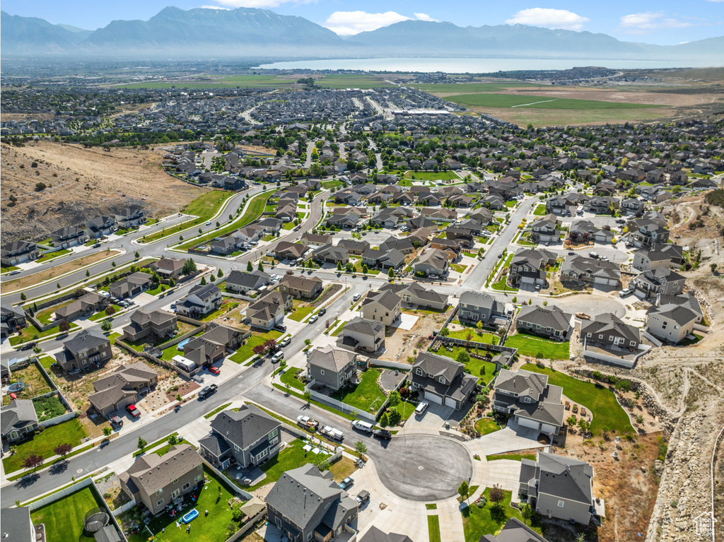 Aerial overview of property\'s location with nearby suburban area